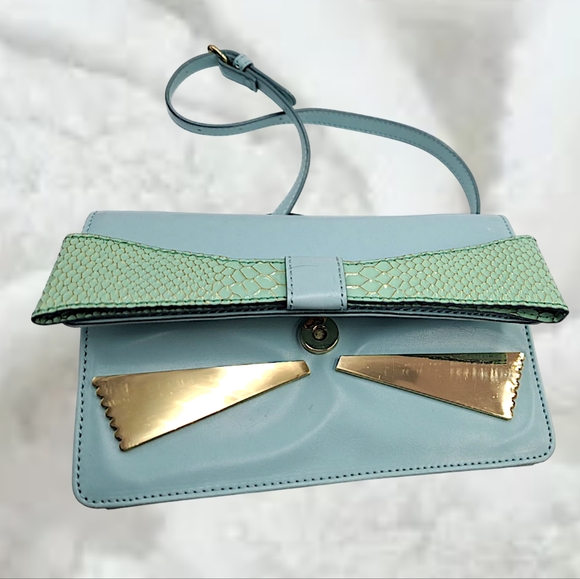 Gianni Bini Handbags - GIANNI BINI ~ Mint Green and Gold Crossbody Bag